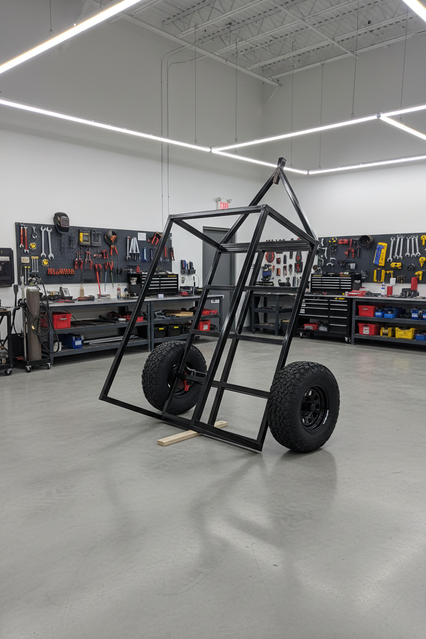 Trailer Frame in Shop Setting